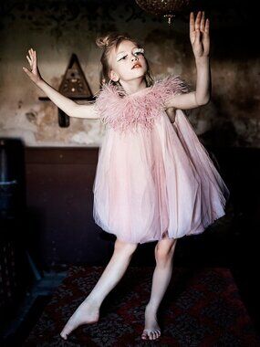 Nikolia "Flamingo" Sculptural Tulle Dress - Size 10-12 - **Collar Included